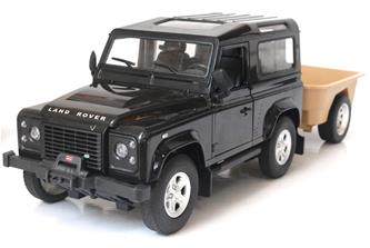 Land Rover Defender radiostyrd bil med släpvagn 1:14