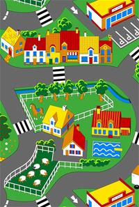  Little Village Bil barnmatta 100 x 165 cm