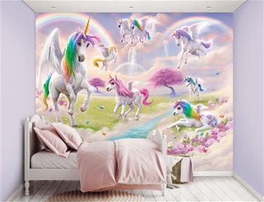 Magiska Enhörningar / Magical Unicorns tapet 243 x 305 cm