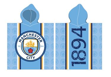 Manchester City Poncho / handduk med huva - 100 procent bomull