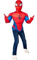 Marvel Spiderman Muskulös överkropp med mask, 4-7 år