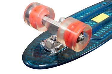 MCU-Sport Blå Transparent LED Skateboard m/LED LJUS + ABEC7-5