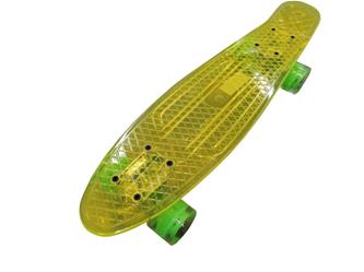 MCU-Sport Gul Transparent LED Skateboard m/LED Ljus + ABEC7-2