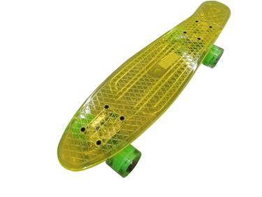 MCU-Sport Gul Transparent LED Skateboard m/LED Ljus + ABEC7-2