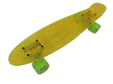 MCU-Sport Gul Transparent LED Skateboard m/LED Ljus + ABEC7-3