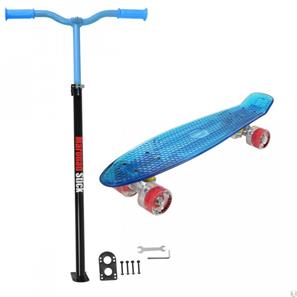 MCU-Sport LED Skateboard + Maronad Stick Blå/Blå-2