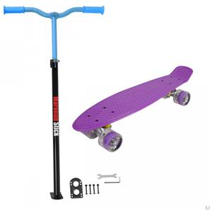 MCU-Sport LED Skateboard + Maronad Stick Lila/Blå-2