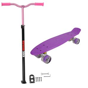 MCU-Sport LED Skateboard + Maronad Stick Lila/Pink-2