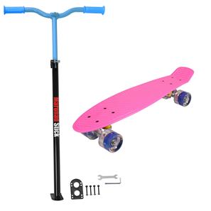 MCU-Sport LED Skateboard + Maronad Stick Pink/Blå-2