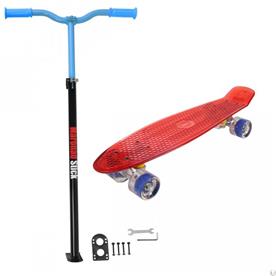 MCU-Sport LED Skateboard + Maronad Stick Röd/Blå-2