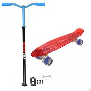 MCU-Sport LED Skateboard + Maronad Stick Röd/Blå-2