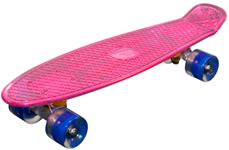 MCU-Sport Pink Transparent LED Skateboard m/LED Ljus + ABEC7