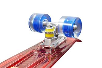 MCU-Sport Röd Transparent LED Skateboard m/LED Ljus + ABEC7-5