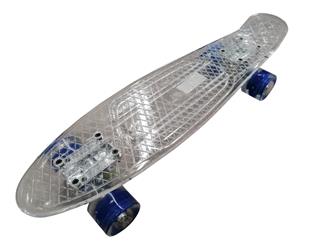 MCU-Sport Vit Transparent LED Skateboard m/LED Ljus + ABEC7-2