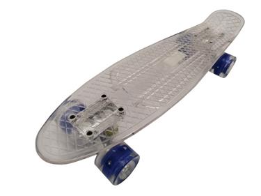 MCU-Sport Vit Transparent LED Skateboard m/LED Ljus + ABEC7-3