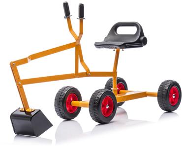MegaLeg Metall Grävskopa HQ3 med hjul för barn, Orange-2