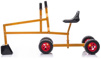 MegaLeg Metall Grävskopa HQ3 med hjul för barn, Orange-3