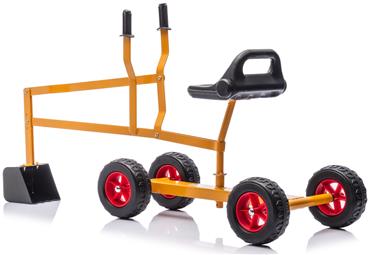 MegaLeg Metall Grävskopa HQ3 med hjul för barn, Orange-6