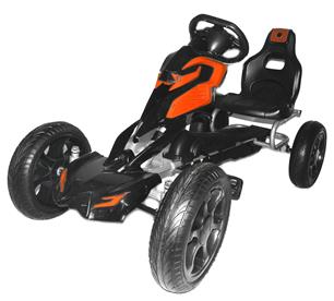 MegaLeg Pedal Gokart Orange till barn, 4-10 år