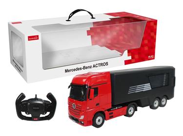 Mercedes-Benz Actros Radiostyrd Lastbil med container 2.4G Röd-2