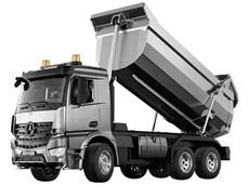 Mercedes-benz Arocs fjärrstyrd dumper i aluminiumlegering 1:20