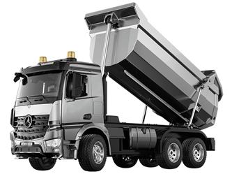 Mercedes-benz Arocs fjärrstyrd dumper i aluminiumlegering 1:20