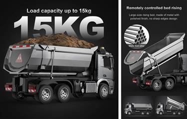 Mercedes-benz Arocs fjärrstyrd dumper i aluminiumlegering 1:20-6