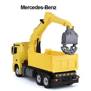 Mercedes-Benz Arocs Radiostyrd Lastbil med kran 2.4G, Gul-2