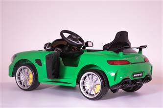 Mercedes GTR AMG Grön till Barn 12V m/2.4G fjärrkontroll och Gummihjul-9