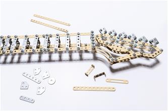 Metalcraft DIY 3D gitarr gul metall byggsats-4