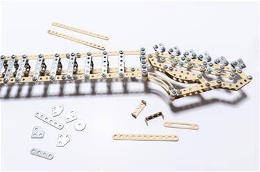 Metalcraft DIY 3D gitarr gul metall byggsats-4