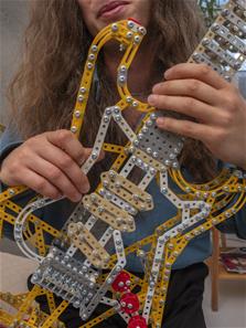 Metalcraft DIY 3D gitarr gul metall byggsats-5