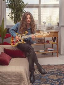 Metalcraft DIY 3D gitarr gul metall byggsats-6