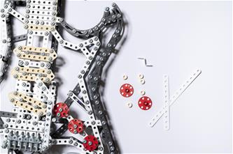 Metalcraft DIY 3D gitarr svart metall byggsats-6