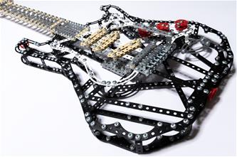 Metalcraft DIY 3D gitarr svart metall byggsats-8