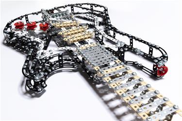 Metalcraft DIY 3D gitarr svart metall byggsats-9