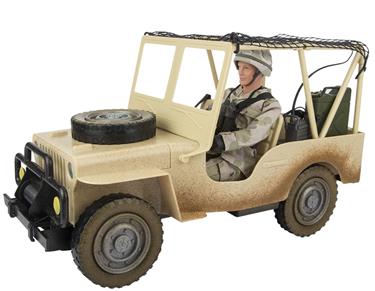 Militär Fyrhjulsdrift 1:6 Öken m. Figur 30,5cm