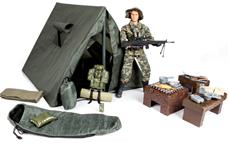 Militär Tält Camp 1:6 med Actionfigur 30,5cm