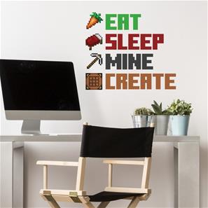 Minecraft Eat, Sleep, Mine, Create Wallstickers-2