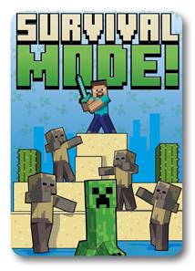 Minecraft Survival Mode-fleecefilt 100x140 cm