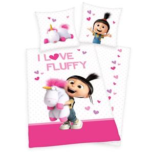 Minions I Love Fluffy Unicorn-sängkläder – 100 procent bomull