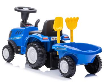 New Holland T7 Gå-Traktor med Trailer och verktyg, Blå-3