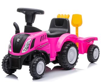 New Holland T7 Gå-Traktor med Trailer och verktyg, Pink