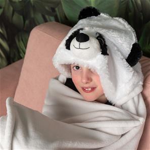 Noxxiez djurfilt med huva - Panda-4