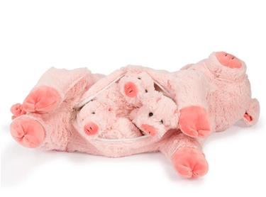Noxxiez Gosedjursfamilj – Mamma Gris med 3 Kultingar – 50 cm-2