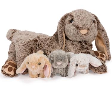 Noxxiez Gosedjursfamilj – Mamma Kanin med 3 Kaninungar – 50 cm