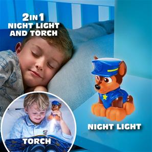 Paw Patrol Chase 2i1 Nattlampa och lykta Figur