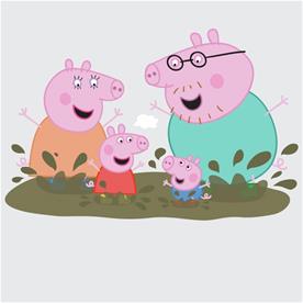 Peppa Gris Famillie Gigant Wallstickers-2