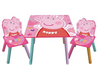 Peppa Gris träbord med stolar