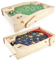 Pintoy 2-i-1 spil Fotboll Flipper och Pinball spel till barn i trä